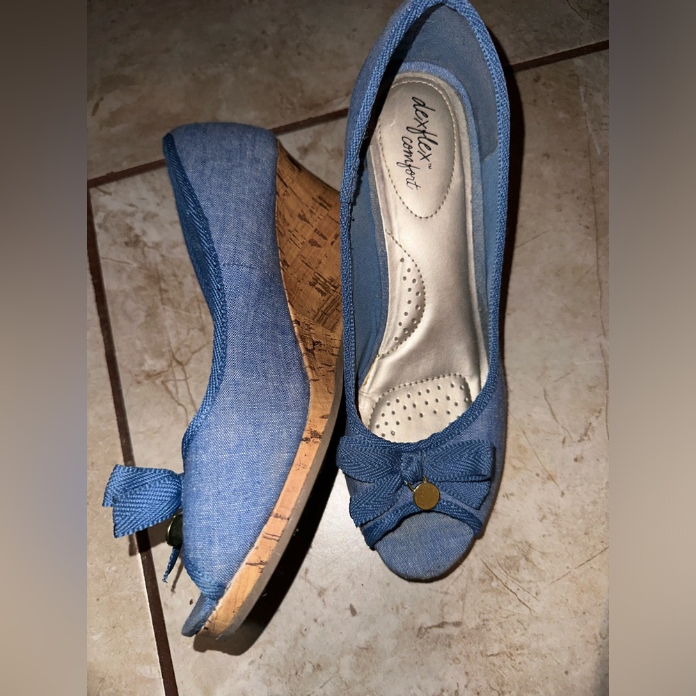 Cute denim wedges